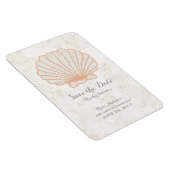 Oranje Rustic Seashell sparen de Datum Magneet (Rechterzijde)