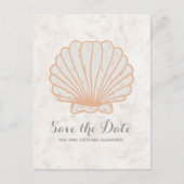 Oranje Rustic Seashell sparen het Briefkaart van d (Voorkant)