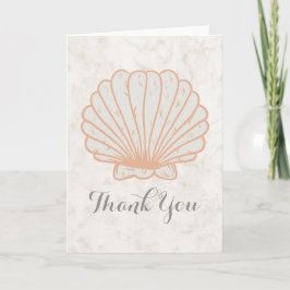 Oranje Rustic Seashell Weddenschap Bedankt