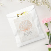 Oranje Rustic Seashell Wedding Bedankzakje (Gezegeld)