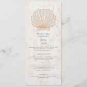 Oranje Rustic Seashell Wedding Menu (Voorkant)