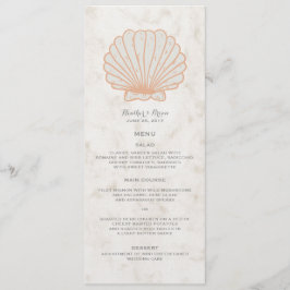 Oranje Rustic Seashell Wedding Menu