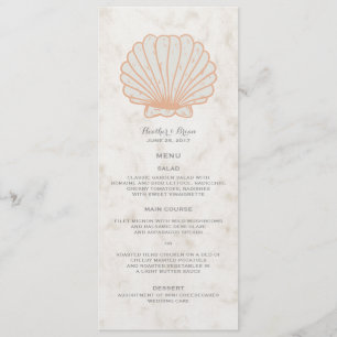 Oranje Rustic Seashell Wedding Menu