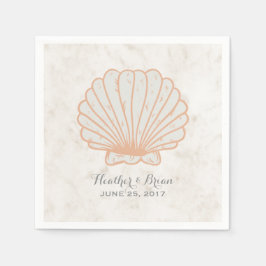 Oranje Rustic Seashell Wedding Servet