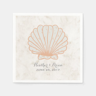Oranje Rustic Seashell Wedding Servet