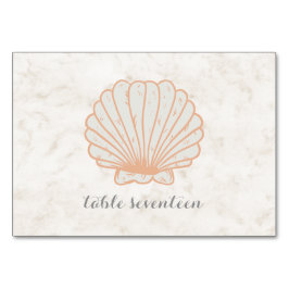Oranje Rustic Seashell Wedding Table Kaart