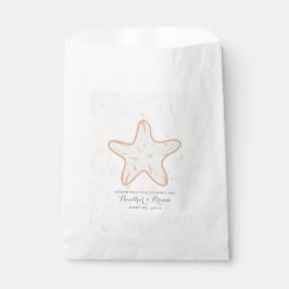 Oranje Rustic Starfish Wedding Bedankzakje