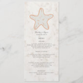 Oranje Rustic Starfish Wedding Menu (Voorkant)