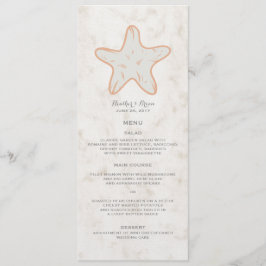 Oranje Rustic Starfish Wedding Menu