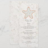 Oranje Rustic Starfish Wedding Menu (Voorkant / Achterkant)