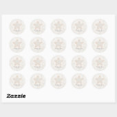 Oranje Rustic Starfish Wedding Ronde Sticker (Vel)
