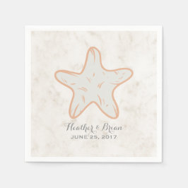 Oranje Rustic Starfish Wedding Servetten