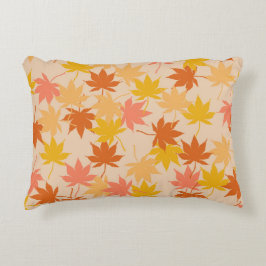 Oranje rustieke botanische esdoorn bladeren Patter Accent Kussen
