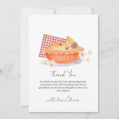 Oranje rustieke Cutie Pie Flower Herfst Baby showe Bedankkaart (Voorkant)