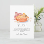 Oranje rustieke Cutie Pie Flower Herfst Baby showe Bedankkaart (Staand voorkant)