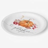 Oranje rustieke herfst pompoen baby shower papieren bordje (Gekanteld)