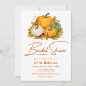 Oranje Rustieke Pompoen Herfst in Liefde Vrijgezel Kaart (Voorkant)