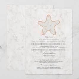 Oranje Rustieke Sterfish Trouwinformatie Kaart