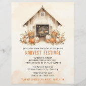 Oranje rustieke Waterverf oogstfestival Flyer (Voorkant)