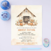 Oranje rustieke Waterverf oogstfestival Flyer (Enkel)