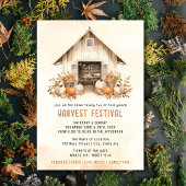 Oranje rustieke Waterverf oogstfestival Kaart