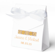 Oranje rustieke Wildflower Favor Box