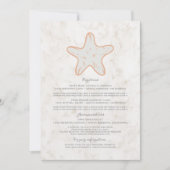 Oranje Rustieke Zeester Trouw Informatie Kaart (Voorkant)