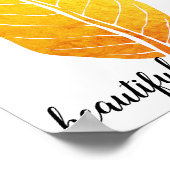 Oranje Rustisch blad Natuur Love Art Paint Poster (Hoek)