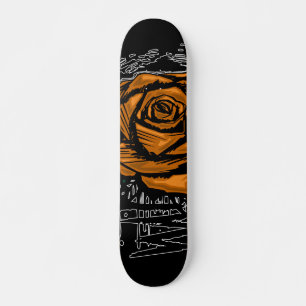 Oranje Ruw Roos Graffiti Kunst • Urbane Straat Persoonlijk Skateboard