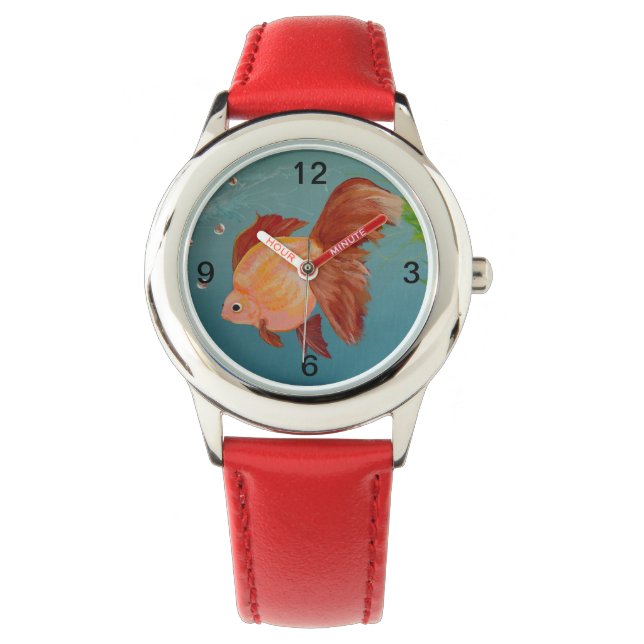 Oranje Ryukin Goldfish Watch Horloge (Voorkant)