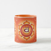 Oranje Sacral Chakra Patter Print Design Mok (Midden)