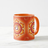 Oranje Sacral Chakra Patter Print Design Mok (Voorkant rechts)