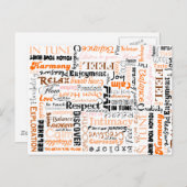 Oranje Sacral Chakra Positieve bevingen Briefkaart (Voorkant / Achterkant)