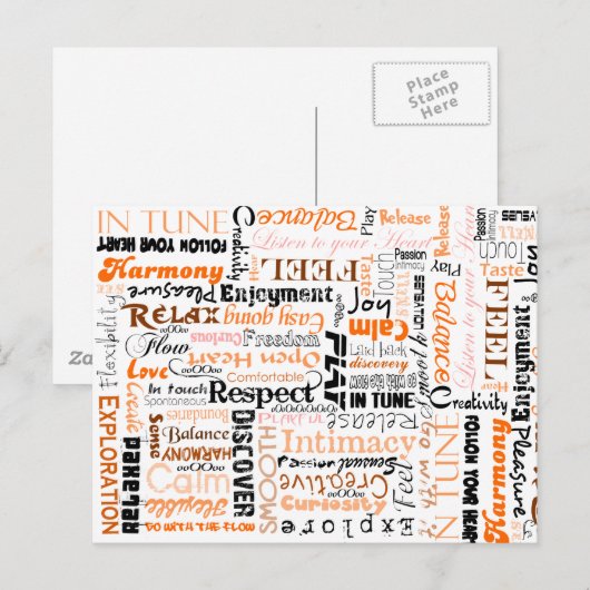 Oranje Sacral Chakra Positieve bevingen Briefkaart (Voorkant / Achterkant)