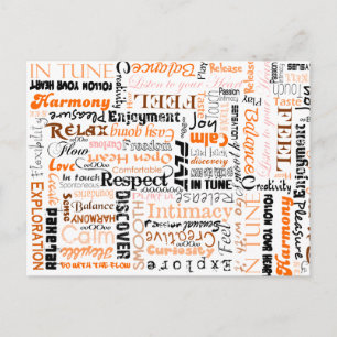 Oranje Sacral Chakra Positieve bevingen Briefkaart