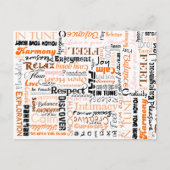 Oranje Sacral Chakra Positieve bevingen Briefkaart (Voorkant)