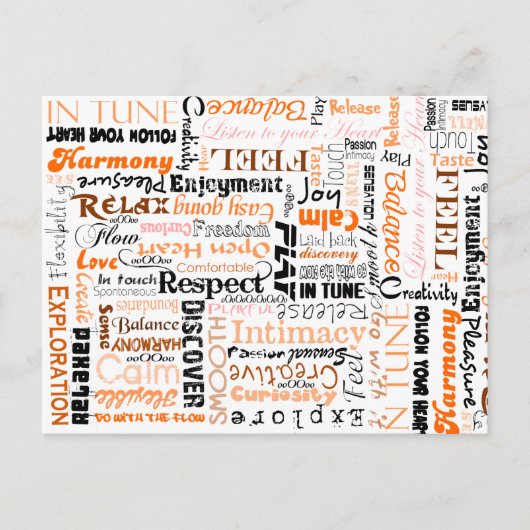 Oranje Sacral Chakra Positieve bevingen Briefkaart (Voorkant)