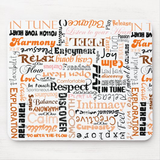 Oranje Sacral Chakra Positieve bevingen Muismat (Voorkant)