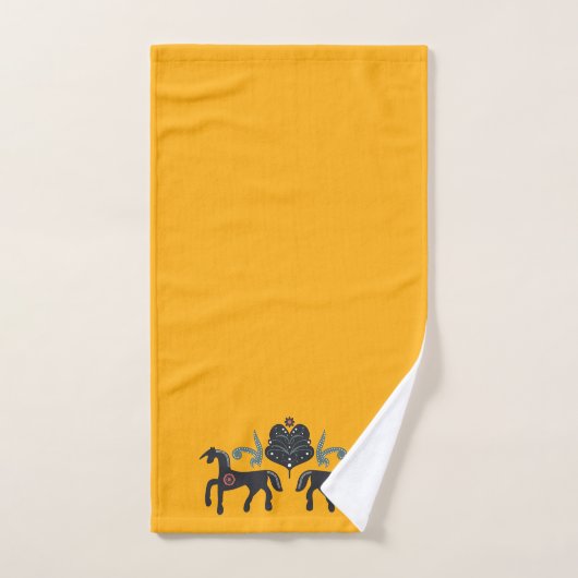 Oranje Saffron- en Scandinavische Patroon Bad Handdoek (Handdoek)
