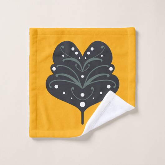 Oranje Saffron- en Scandinavische Patroon Bad Handdoek (Wasdoekje)