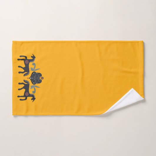 Oranje Saffron- en Scandinavische Patroon Bad Handdoek (Handdoek)