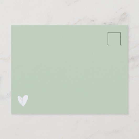 Oranje Sage Green Moderne Typografie Bewaar de Dat Aankondigingskaart (Achterkant)