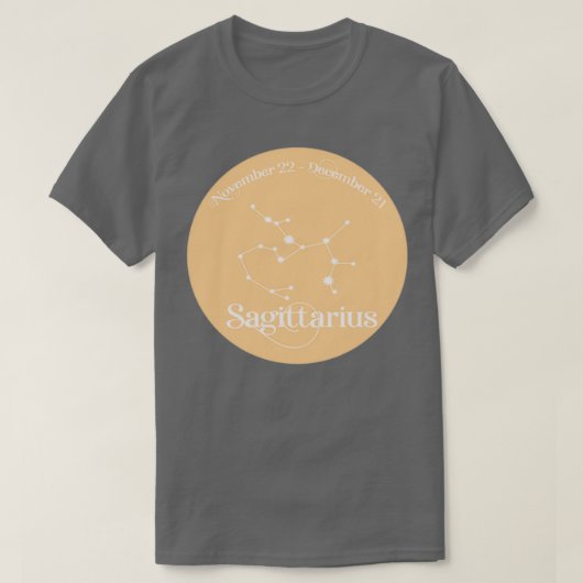 Oranje Sagittarius Constellations T-shirt (Design voorkant)