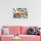 Oranje Salamander Canvas Afdruk (Insitu (Woonkamer))