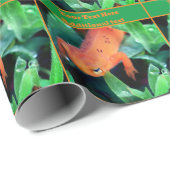 Oranje Salamander Natuur gepersonaliseerd Cadeaupapier (Rol Hoek)