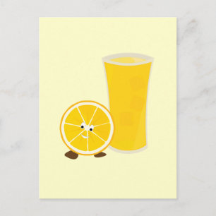 Oranje sap, glas en oranje briefkaart