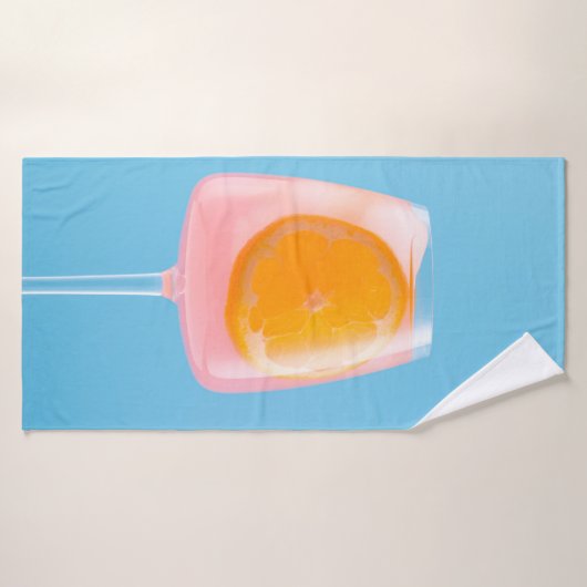 Oranje sap in helder drink glas badhanddoek (Badhanddoek)