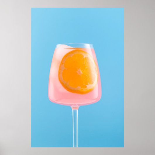 Oranje sap in helder drink glas poster (Voorkant)