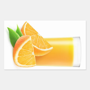 Oranje sap rechthoekige sticker