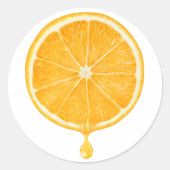 Oranje sap ronde sticker (Voorkant)